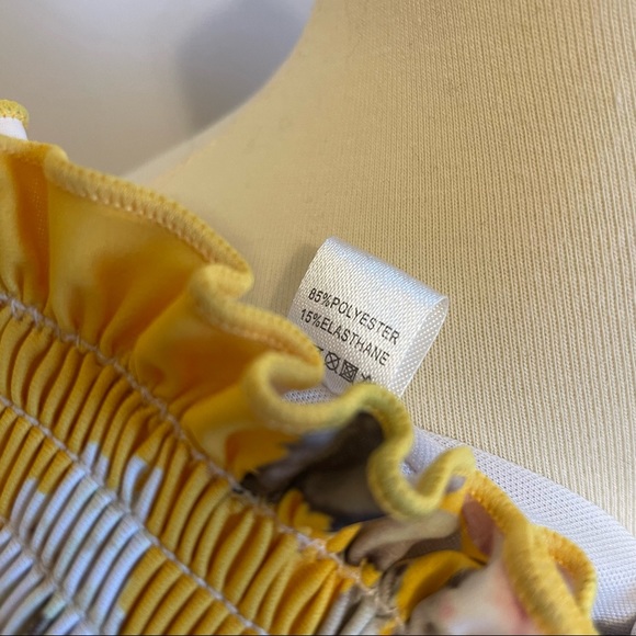 Yellow Ruffle Bandeau Swim Top or casual top - Picture 4 of 4